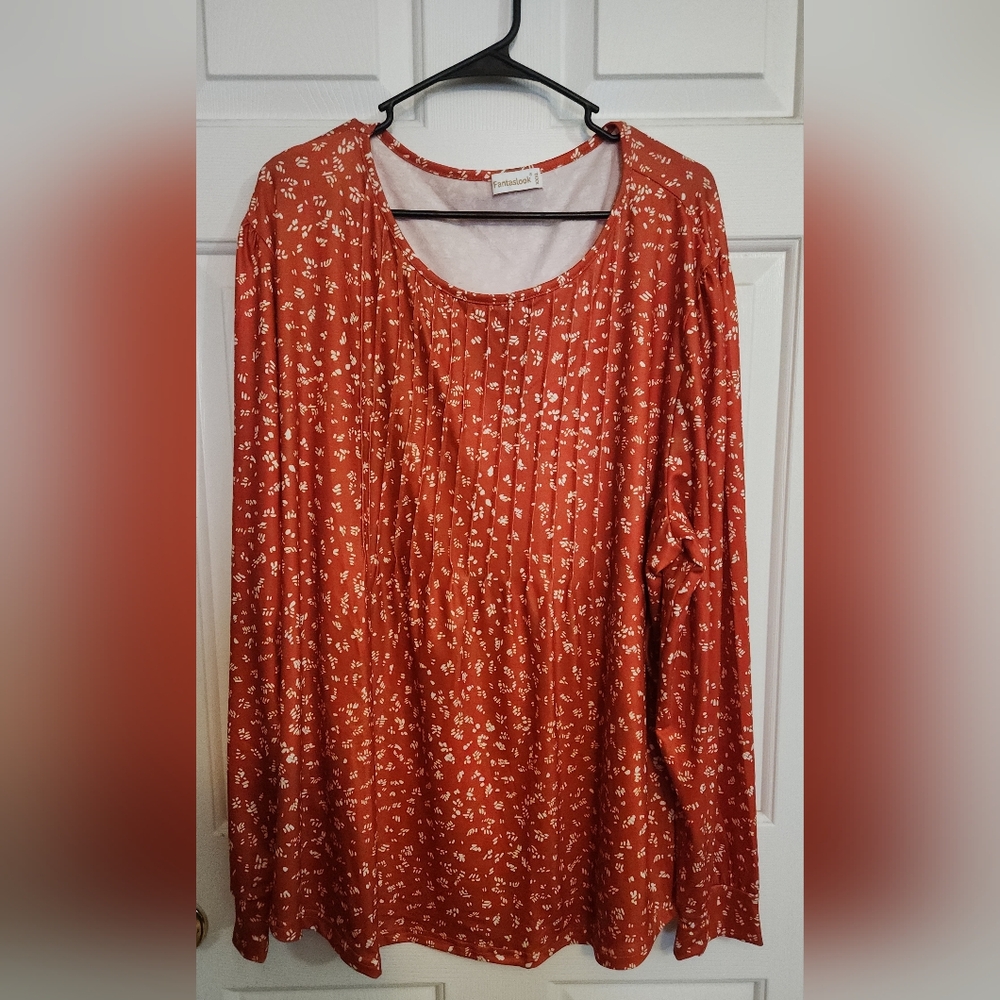 Orange Floral Blouse